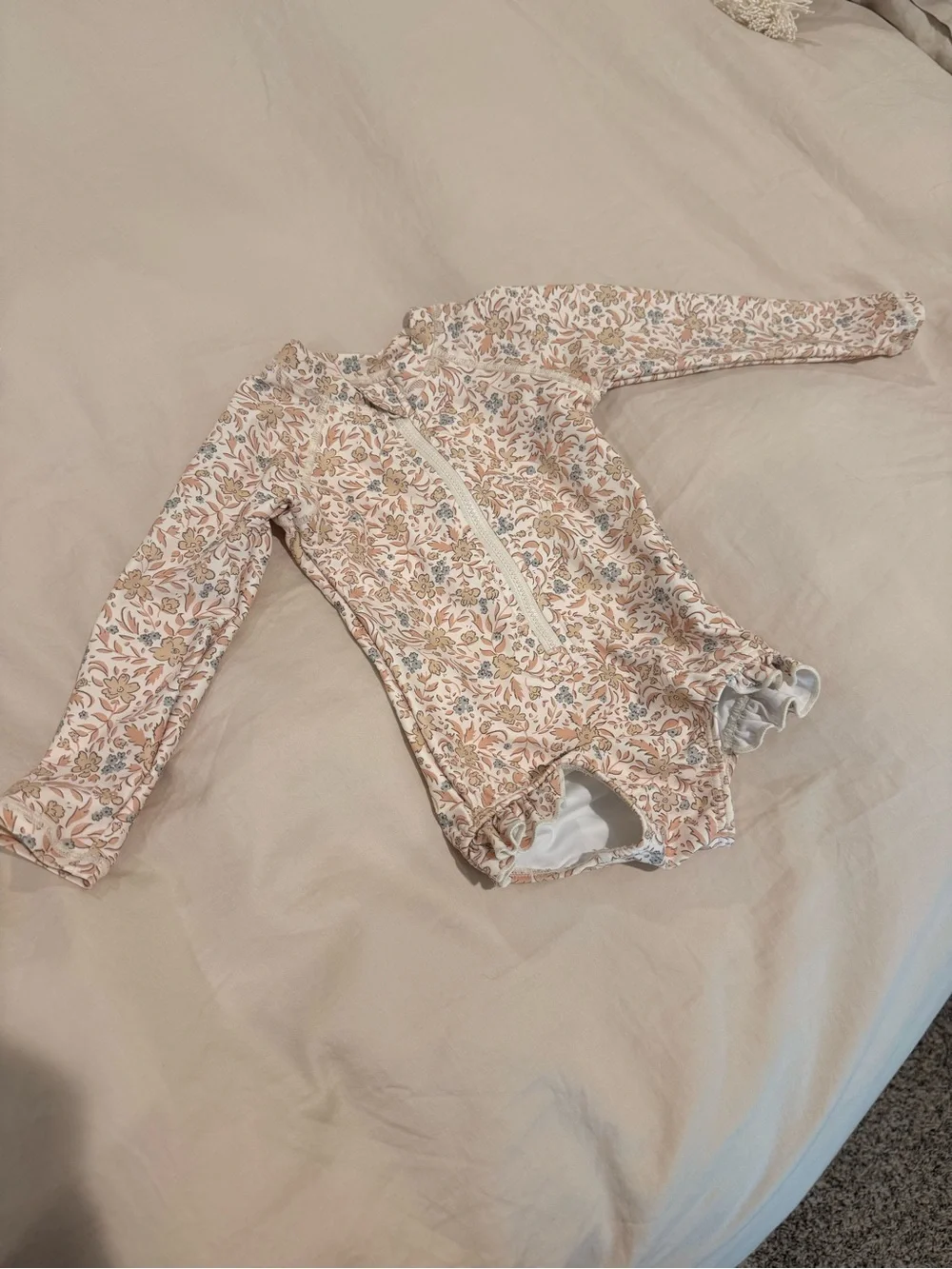 Rylee + Cru Floral Long-Sleeve swimsuit